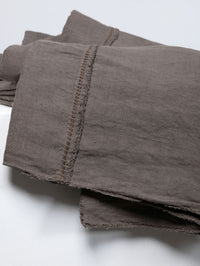 Embroidered Linen Bedspread, Cocoa
