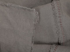 Embroidered Linen Bedspread, Cocoa