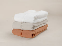 Embroidered Linen Bedspread, Ecru