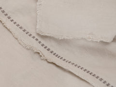 Embroidered Linen Bedspread, Ecru