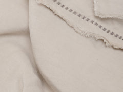 Embroidered Linen Bedspread, Ecru