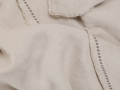 Embroidered Linen Bedspread, Ecru