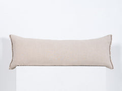 Embroidered Linen Lumbar Cushion, Ecru