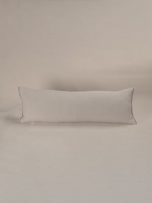 Embroidered Linen Lumbar Cushion, Ecru