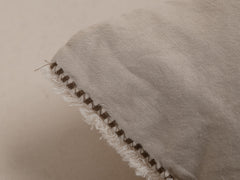 Embroidered Linen Lumbar Cushion, Ecru