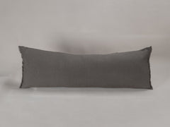 Embroidered Linen Lumbar Cushion, Cocoa