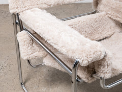 Wassily Chair with Sheepskin Upholstery, Dublin Bay
