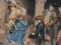 Late 19th-Century Pierre Outin Print in Gilt Frame