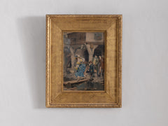 Late 19th-Century Pierre Outin Print in Gilt Frame