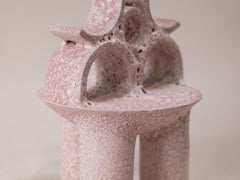 Petite Temple Sculpture in Volcanic Pink Glaze