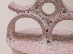 Petite Temple Sculpture in Volcanic Pink Glaze
