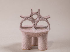 Petite Temple Sculpture in Volcanic Pink Glaze