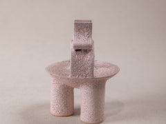 Petite Temple Sculpture in Volcanic Pink Glaze