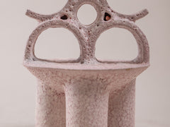 Petite Temple Sculpture in Volcanic Pink Glaze