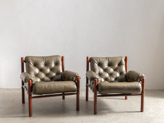 1970s Armchair in Spruce Leather