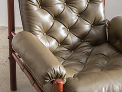 1970s Armchair in Spruce Leather