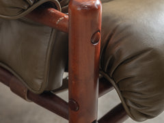 1970s Armchair in Spruce Leather