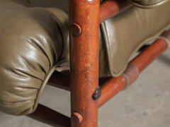 1970s Armchair in Spruce Leather