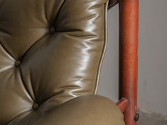 1970s Armchair in Spruce Leather