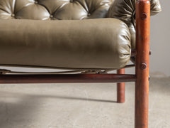 1970s Armchair in Spruce Leather