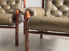 1970s Armchair in Spruce Leather