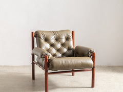 1970s Armchair in Spruce Leather