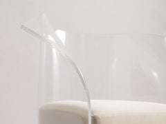 Lucite Club Chair with Shell Velvet Cushion