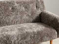 Mid-Century Danish Sofa with Sheepkin Upholstery