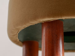 1960s Italian Stool in Cheetah Jacquard