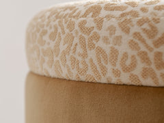1960s Italian Stool in Cheetah Jacquard