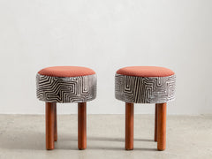 1960's Italian Stool in Jungle Rust