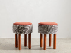 1960's Italian Stool in Jungle Rust