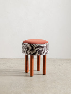 1960's Italian Stool in Jungle Rust