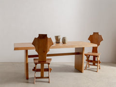 1950s French Oak Dining Table