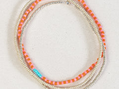 Pink Silver Stack Bracelet