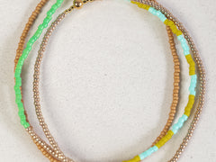 Aqua Citron Gold Green Stack Bracelet