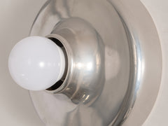 1970s Chromed Metal Wall Lamp by Gino Sarfatti