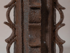 Rythme Vase 12 in Motar Stoneware with Marron Glaze