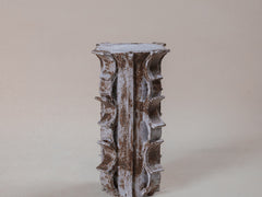 Rythme Vase 15 in Mahogany and White Glaze