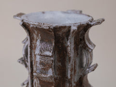 Rythme Vase 15 in Mahogany and White Glaze