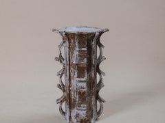Rythme Vase 15 in Mahogany and White Glaze