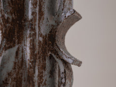 Rythme Vase 15 in Mahogany and White Glaze