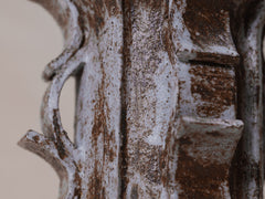 Rythme Vase 15 in Mahogany and White Glaze