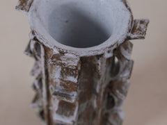 Rythme Vase 15 in Mahogany and White Glaze