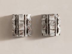 Rythme Wall Sconce 01 in White Stoneware and Mahogany Glaze