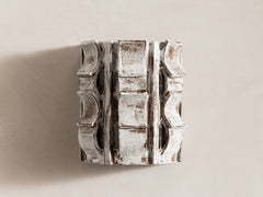 Rythme Wall Sconce 01 in White Stoneware and Mahogany Glaze