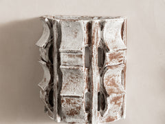 Rythme Wall Sconce 01 in White Stoneware and Mahogany Glaze
