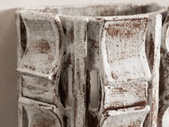 Rythme Wall Sconce 01 in White Stoneware and Mahogany Glaze