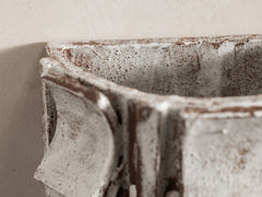 Rythme Wall Sconce 01 in White Stoneware and Mahogany Glaze