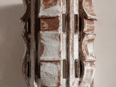 Rythme Wall Sconce 01 in White Stoneware and Mahogany Glaze